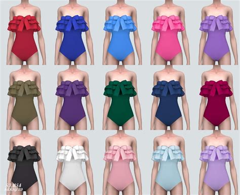 Bow Frill Swimsuit보우 프릴 수영복여자 의상 Sims4 Marigold 수영복 옷 심즈 4