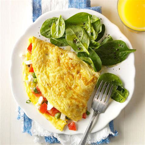 Omelet with mushrooms avocado and watercress. Mediterranean Omelet Recipe | Taste of Home