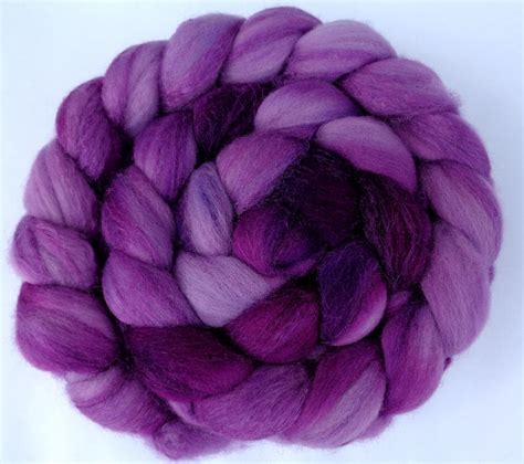 Hand Dyed Merino Silk Roving 5050 Spinning Fiber Purple Etsy