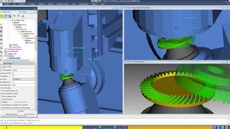 Face Hobbing Simulation For A Spiral Bevel Gear Using Vericut Youtube