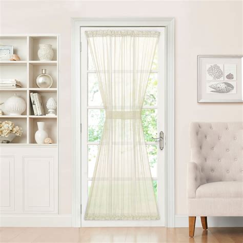 Luxurious Batiste Semi Sheer French Door Curtain Panel With Tieback