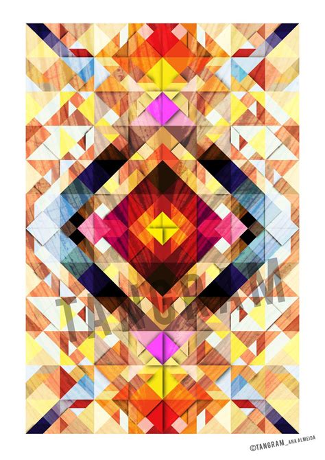 Geometric Tangram Illustration Poster Abstract Wall Decor