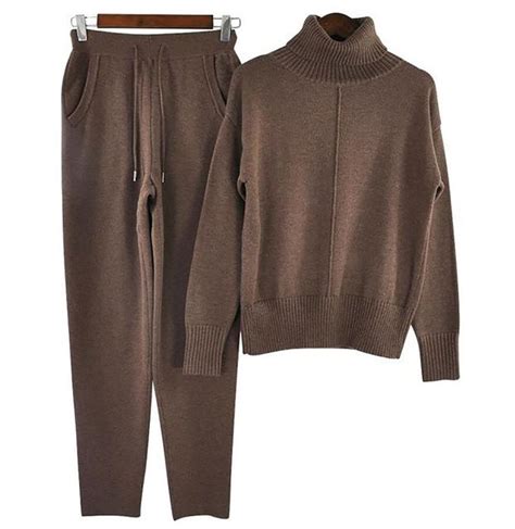 Women S Sweater And Pants Pcs Set Woolen Cashmere Knitted Warm High
