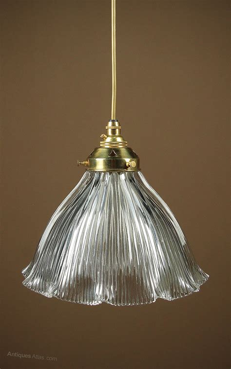 Antiques Atlas Pendant Light And Glass Shade By Holophane C1910