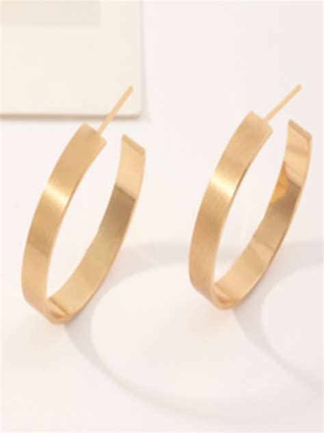 Buy Urbanic Women Gold Toned Circular Half Hoop Earrings Earrings For