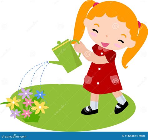 Watering Flower Stock Vector Image Of Environment Blue 14406862