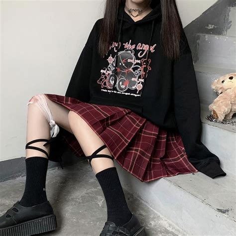 Harajuku Style Black Kawaii Fashion Clothing In 2021 Harajuku Outfits