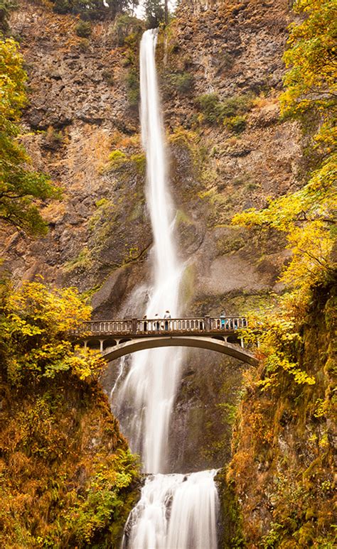 Multnomah Falls Waterfall River Gorge Hood River Oregon Ow