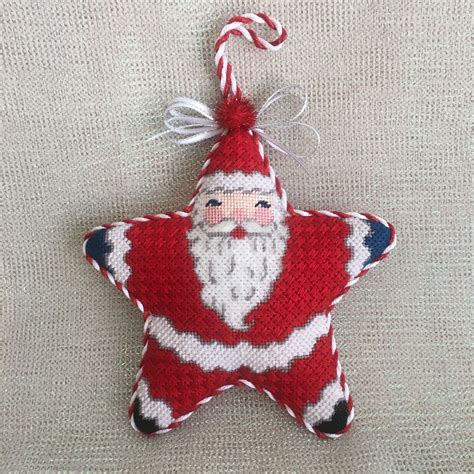 star santa ornament needlepoint christmas needlepoint patterns needlework crafts