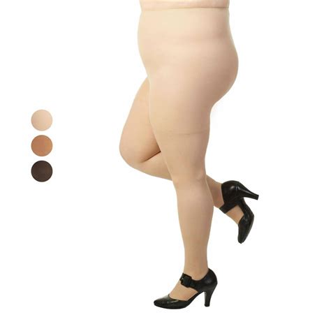 women s plus size soft sheer pantyhose 20 denier 2 6pk