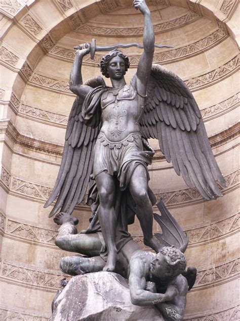 Saint Michel Fountain Angel Sculpture Bronze Sculpture Sculpture Art