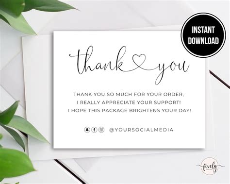 Poshmark Thank You Card Template Business Thank You Note Etsy Canada