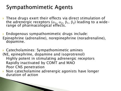 Adrenergic Drugs Pharmacology