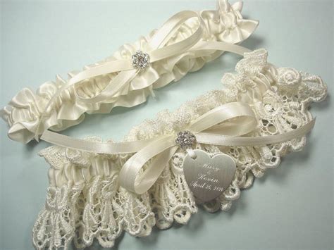 Target/holiday shop/womens wedding garter (150)‎. Garters, Personalized Ivory Wedding Garter Set In Venise ...