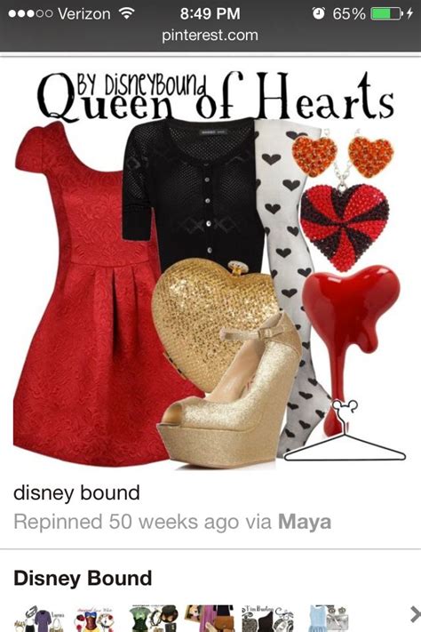 Alice In Wonderland Queen Of Hearts Disney Inspired Fashion Disney Bound Outfits Themed Outfits