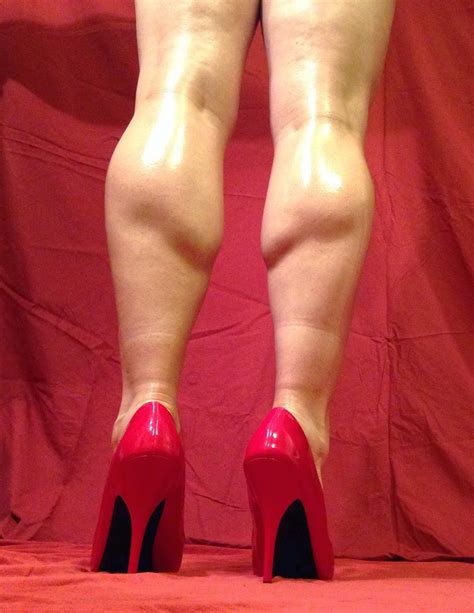 Her Calves Muscle Legs Shapely Calves In Red High Heels