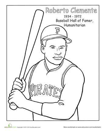 Roberto Clemente Coloring Page | Famous hispanics, Roberto clemente