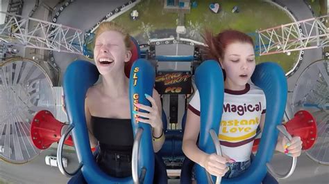 Slingshot Ride Fails Funny Girls Slingshot Roller Coaster Ride Fails