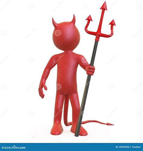 Diablo Que Presenta Con Su Tridente Rojo Y Negro Stock De Ilustración Ilustración De