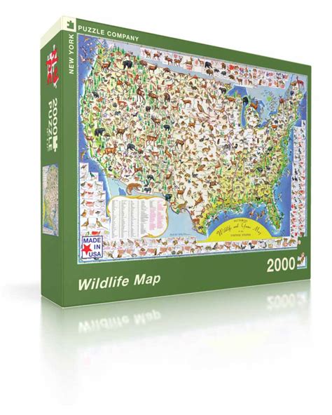 Wildlife Map 2000 Pieces New York Puzzle Co Puzzle Warehouse