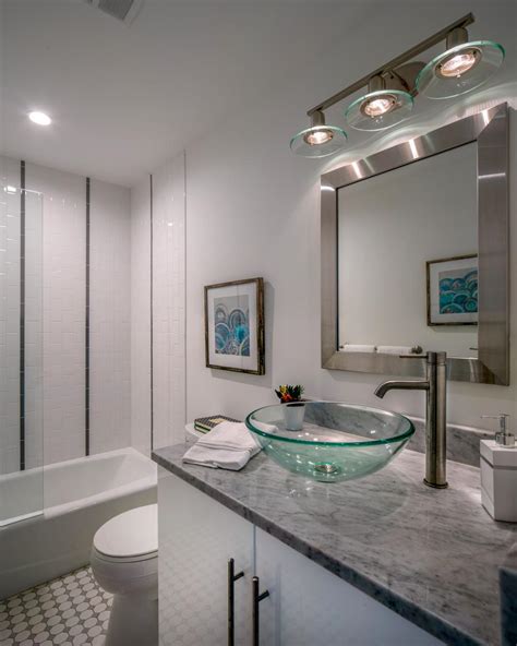 Small Modern Bathroom With Vertical Subway Tile Hgtv