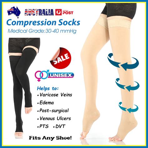 30 40 Mmhg Medical Compression Stockings Edema Varicose Vein Flight Travel Socks Ebay