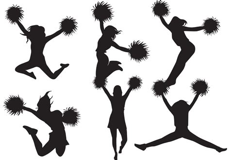 Cheerleader Silhouette Vector Pack 84448 Vector Art At Vecteezy