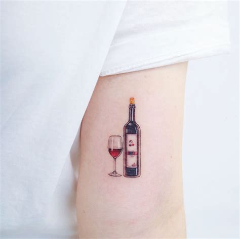 Wine By Heemee Small Watercolor Tattoo Wine Tattoo Tattoos For Women