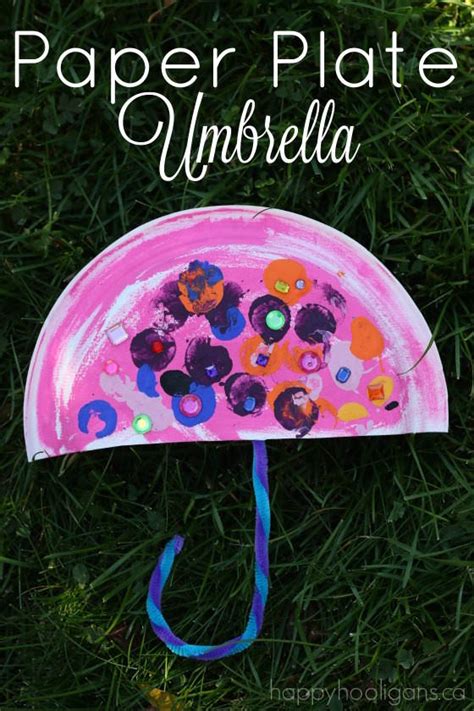 Paper Plate Umbrella Craft - Happy Hooligans