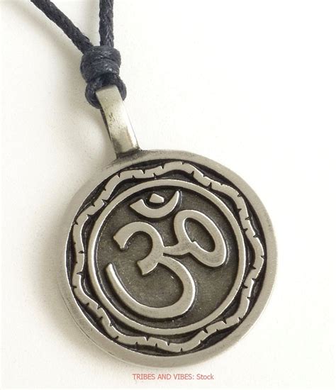 Om Aum Ohm Omkara Detailed Sanskrit Pewter Pendant Necklace Jewellery