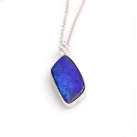 Lyst Katherine Jetter Classic Blue Opal Pendant Necklace In Blue