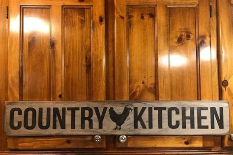 Country Kitchen Sign With Rooster 36 Long Free Etsy