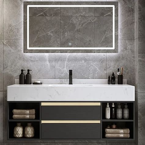 Floating Bathroom Vanity With Top Wall Mounted Vanity Cabinet Single