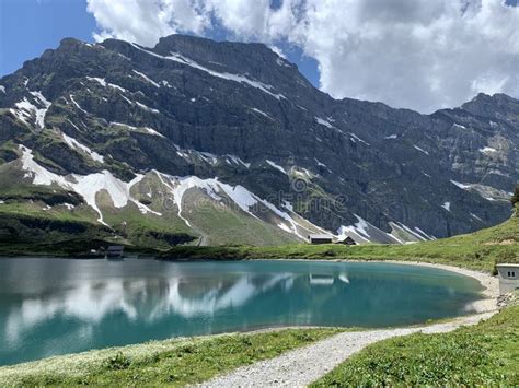 Lake Truebsee Engelberg Switzerland Mountain Lake Stock Photo Image
