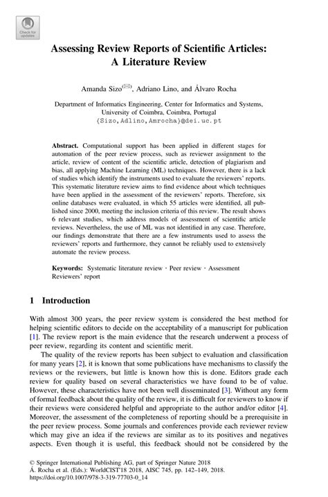 Scientific Review Summary Examples Scientific Literature Review Paper