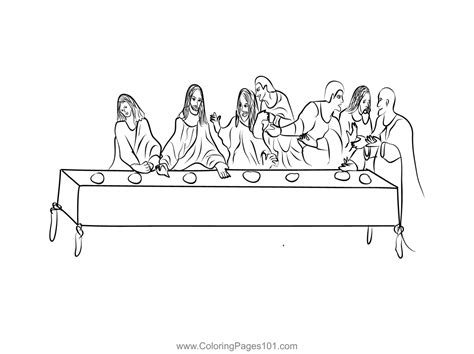 Mary Magdalene And Jesus Last Supper Coloring Page For Kids Free
