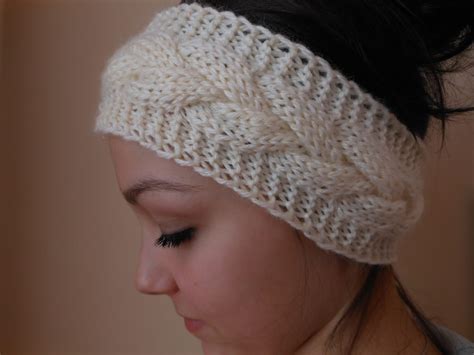 Knit Cable Headband Ear Warmer Head Warmer Cream