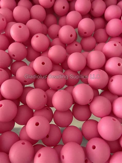 15mm Beads Pink Solid Silicone Beads Solid Beads Etsy