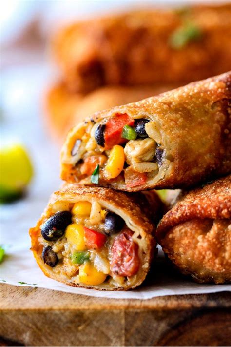 Crispy Southwest Egg Rolls Loaded With Mexican Spiced Chicken Beans