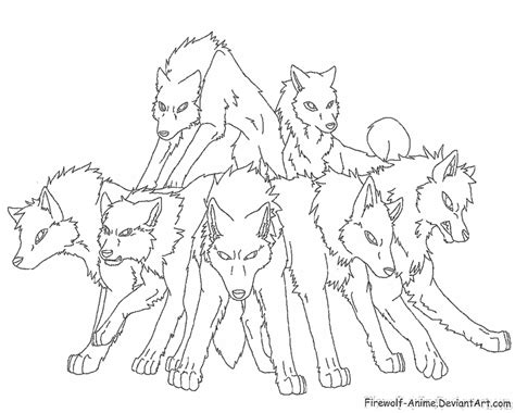 Find them out in the forest, woodlands, mountains or tundra. Pack of Wolves Lineart by Firewolf-Anime | Horse coloring ...