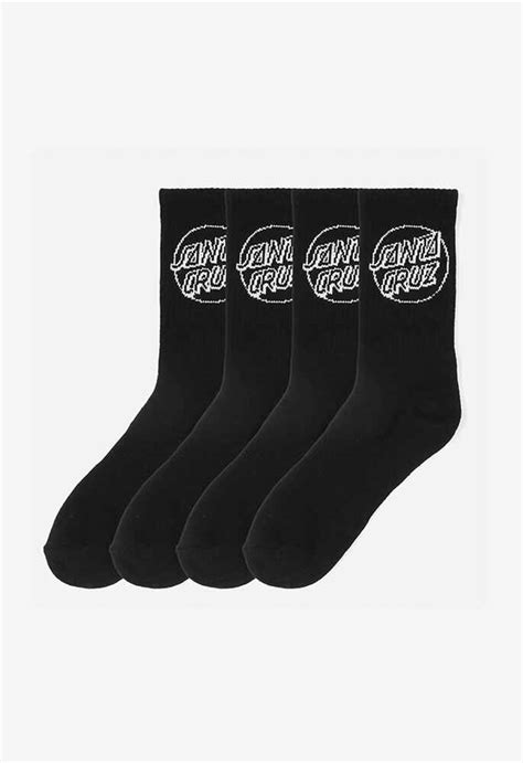 Santa Cruz Mens Mono Cruz Sock 4 Pack Black Mens Accessories