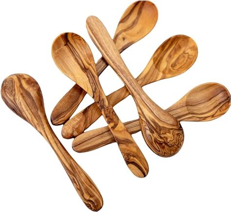 Small Olive Wood Spoons6pcs Mini Wooden Spoons