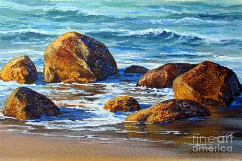 Beach Rocks By Varvara Harmon Seascape Paintings Ocean Painting
