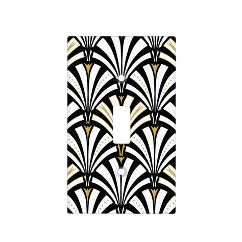 Art Deco Fan Pattern Black And White Light Switch Cover Zazzle