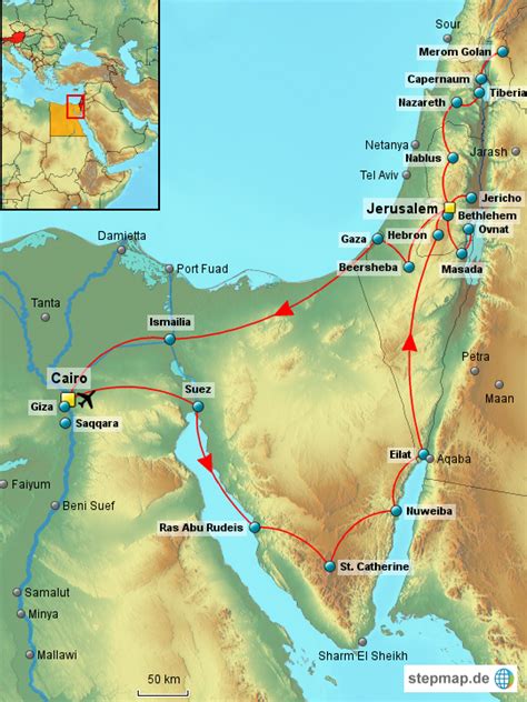 Stepmap Israel And Ägypten Landkarte Für Israel