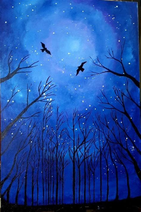 20 Night Sky Painting Ideas Harunmudak