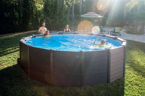 Intex Graphite Gray Panel Pools Above Ground Pool Package 26387eh