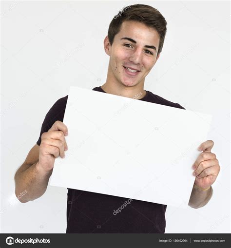 Man Holding White Blank Paper Stock Photo By ©rawpixel 136402964