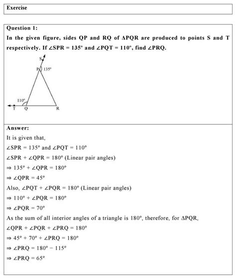 NCERT Solutions Class 9 Maths Chapter 6 - Ex 6.3 (Lines and Angles) Pdf