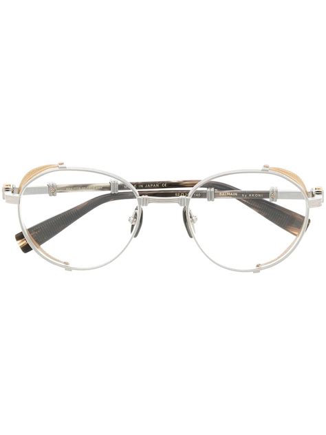 Balmain Eyewear Brigade Round Frame Optical Glasses Farfetch